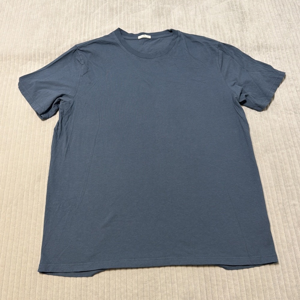 Flint and Tinder T-Shirt Men L Short Sleeve Cotton Blue Minimalist Basic USA